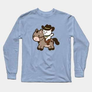 Cowboy Cat Riding Horse Long Sleeve T-Shirt